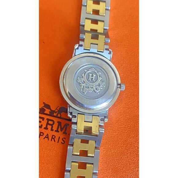 Authentic Hermès Clipper CL4.220 24mm Women’s Two-Tone - Picture 3 of 11